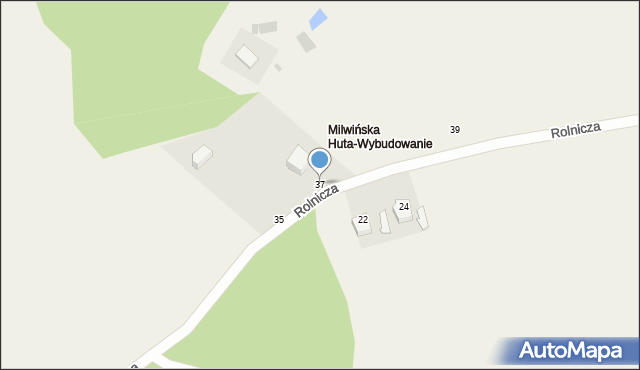 Milwino, Rolnicza, 37, mapa Milwino