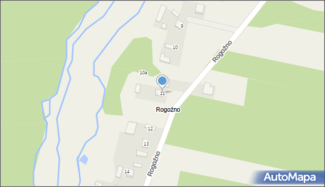 Moszyny, Rogoźno, 11, mapa Moszyny