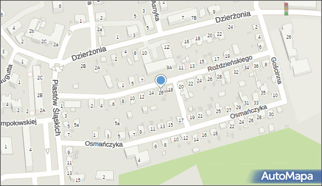 Mysłowice, Roździeńskiego Walentego, 16, mapa Mysłowice