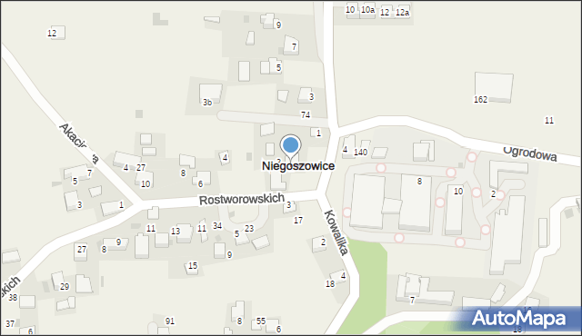 Niegoszowice, Rostworowskich, 2, mapa Niegoszowice