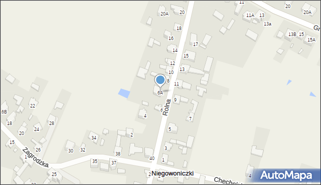 Niegowoniczki, Rolna, 6A, mapa Niegowoniczki