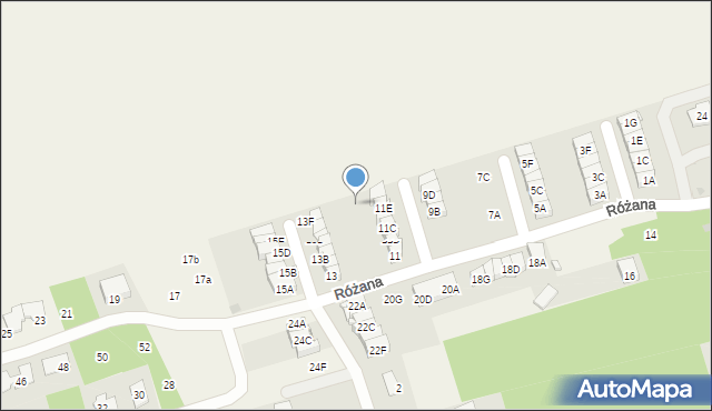 Nieporęt, Różana, 11F, mapa Nieporęt
