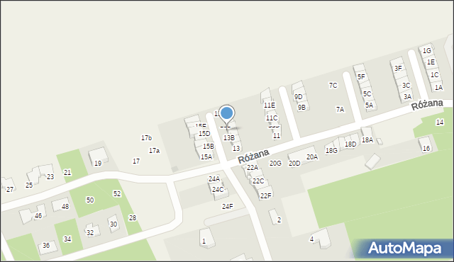 Nieporęt, Różana, 13C, mapa Nieporęt