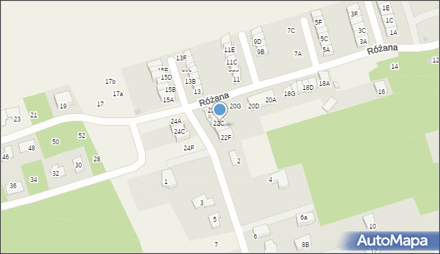 Nieporęt, Różana, 22D, mapa Nieporęt