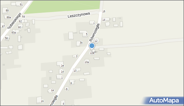 Nieznanice, Równoległa, 12a, mapa Nieznanice