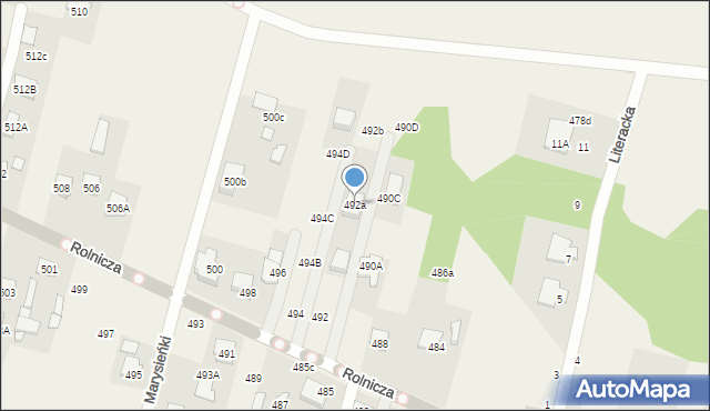 Nowy Dziekanów, Rolnicza, 492a, mapa Nowy Dziekanów