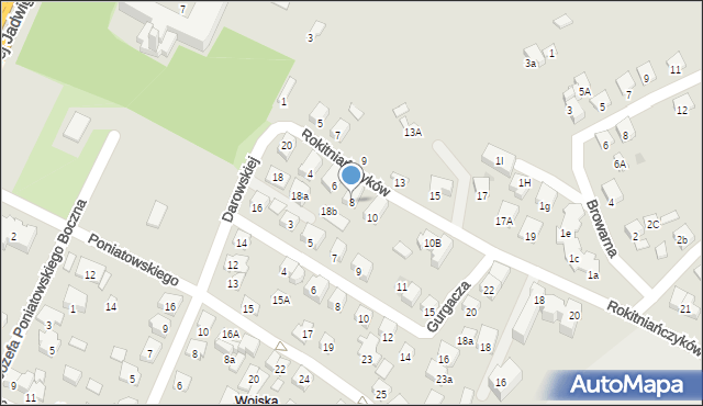 Nowy Sącz, Rokitniańczyków, 8, mapa Nowego Sącza