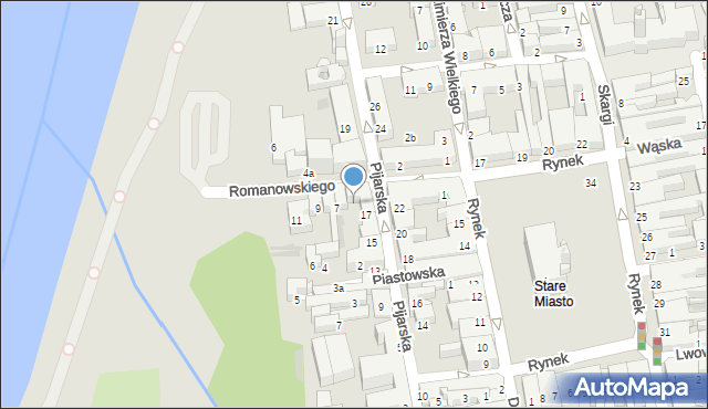 Nowy Sącz, Romanowskiego Mieczysława, 5, mapa Nowego Sącza