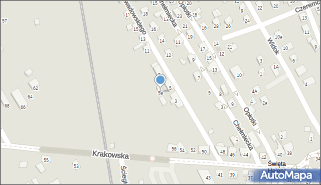 Nowy Sącz, Rozwadowskiego Tadeusza, gen., 5a, mapa Nowego Sącza