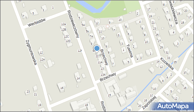 Nysa, Rodziewiczówny Marii, 11, mapa Nysy
