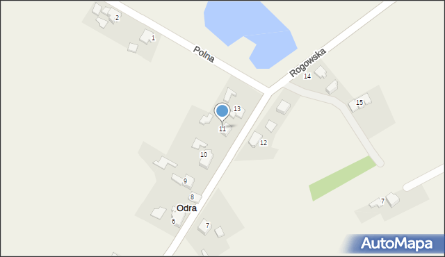 Odra, Rogowska, 11, mapa Odra