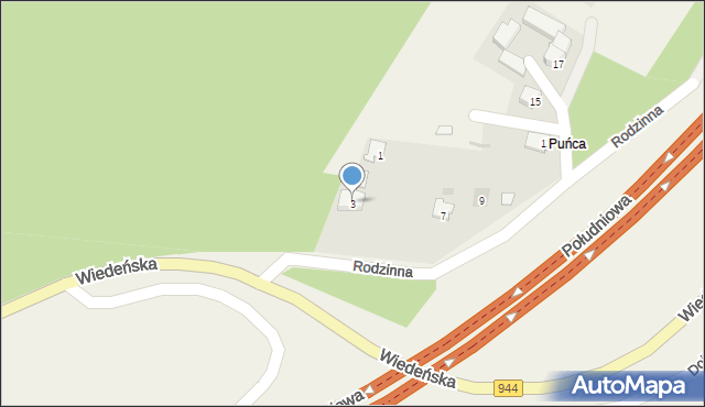 Ogrodzona, Rodzinna, 3, mapa Ogrodzona