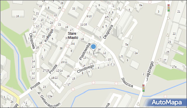 Olsztyn, Rodziewiczówny Marii, 3, mapa Olsztyna