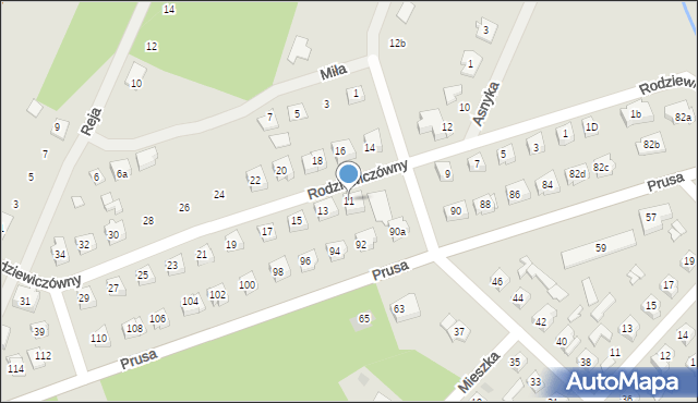 Ostrów Mazowiecka, Rodziewiczówny Marii, 11, mapa Ostrów Mazowiecka