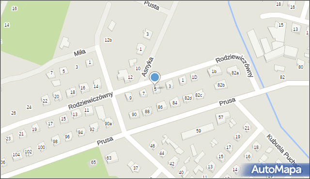 Ostrów Mazowiecka, Rodziewiczówny Marii, 5, mapa Ostrów Mazowiecka