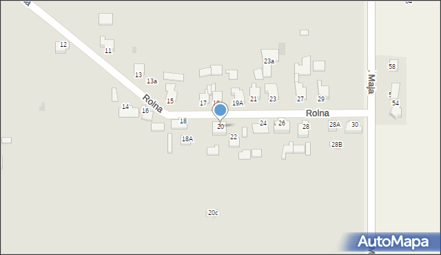 Oświęcim, Rolna, 20, mapa Oświęcimia