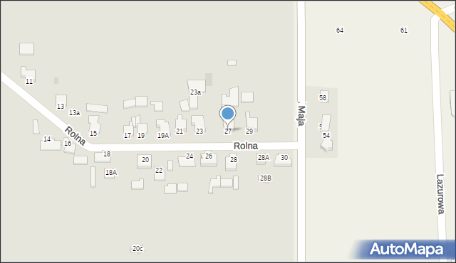 Oświęcim, Rolna, 27, mapa Oświęcimia