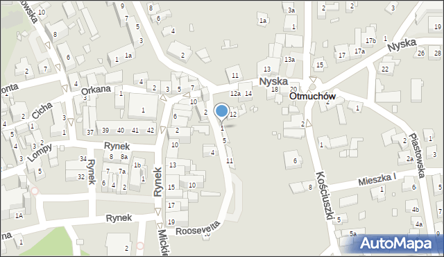 Otmuchów, Roosevelta Franklina Delano, 1, mapa Otmuchów