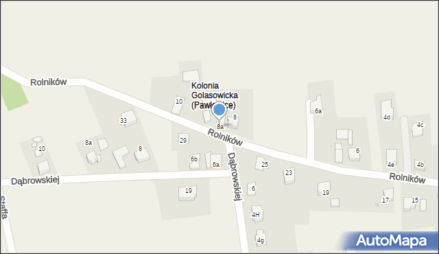 Pawłowice, Rolników, 8a, mapa Pawłowice