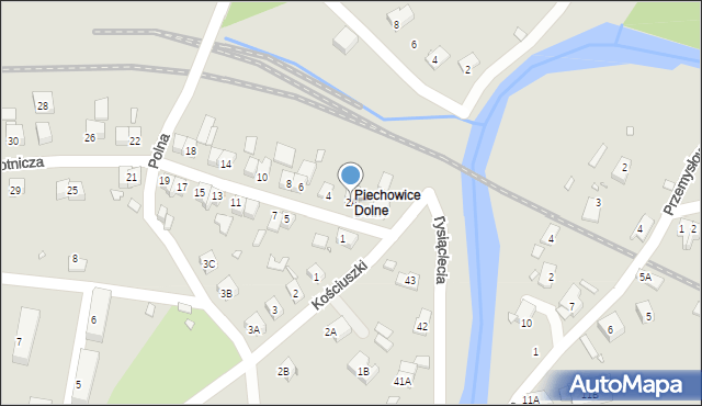 Piechowice, Robotnicza, 2A, mapa Piechowice