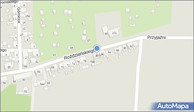 Piekary Śląskie, Roździeńskiego Walentego, 80, mapa Piekary Śląskie