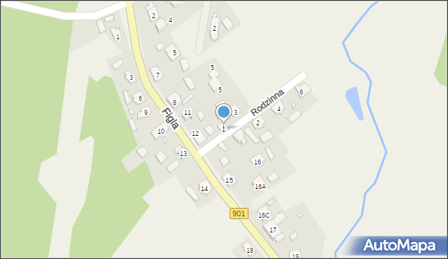 Pietraszów, Rodzinna, 1, mapa Pietraszów