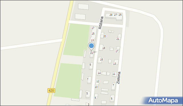 Pilszcz, Różana, 11, mapa Pilszcz