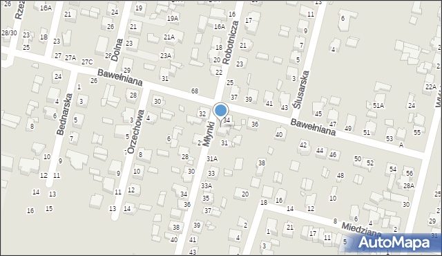 Piotrków Trybunalski, Robotnicza, 29, mapa Piotrków Trybunalski