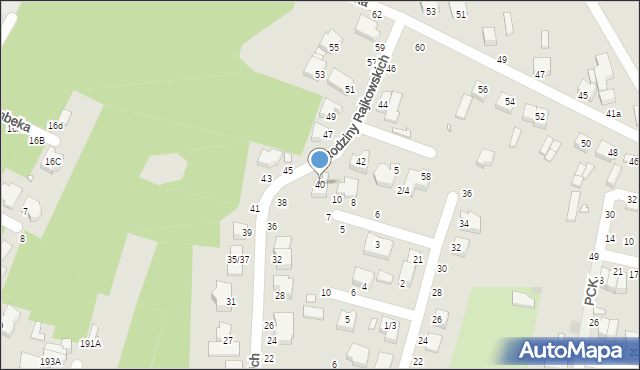 Piotrków Trybunalski, Rodziny Rajkowskich, 40, mapa Piotrków Trybunalski