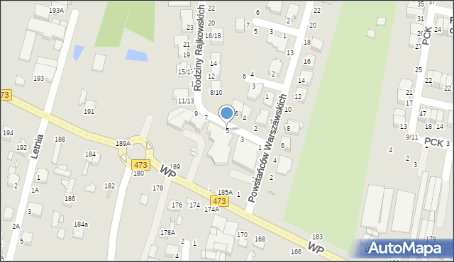 Piotrków Trybunalski, Rodziny Rajkowskich, 5, mapa Piotrków Trybunalski