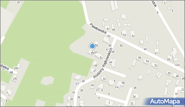 Piotrków Trybunalski, Rodziny Rajkowskich, 53, mapa Piotrków Trybunalski