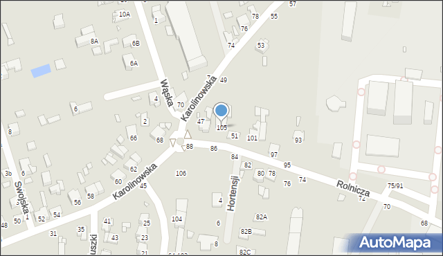 Piotrków Trybunalski, Rolnicza, 105, mapa Piotrków Trybunalski