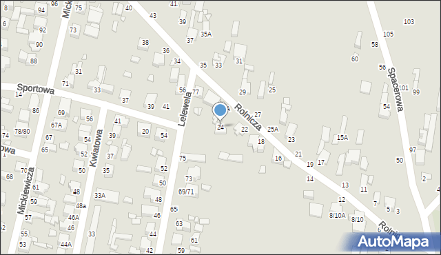 Piotrków Trybunalski, Rolnicza, 24, mapa Piotrków Trybunalski