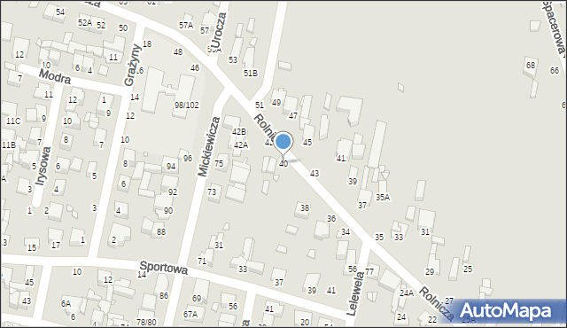 Piotrków Trybunalski, Rolnicza, 40, mapa Piotrków Trybunalski