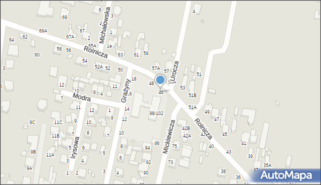 Piotrków Trybunalski, Rolnicza, 46, mapa Piotrków Trybunalski