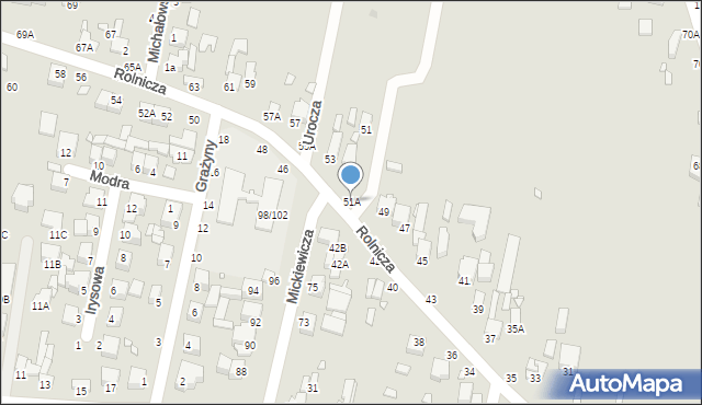 Piotrków Trybunalski, Rolnicza, 51A, mapa Piotrków Trybunalski