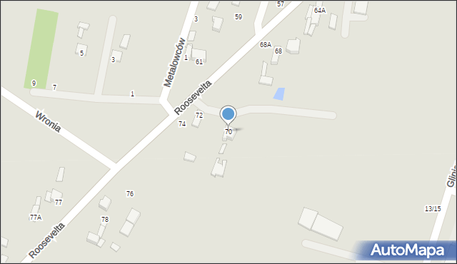 Piotrków Trybunalski, Roosevelta Franklina Delano, 70, mapa Piotrków Trybunalski