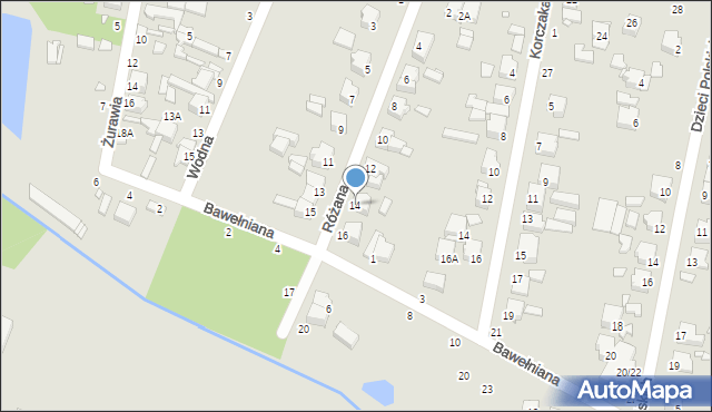 Piotrków Trybunalski, Różana, 14, mapa Piotrków Trybunalski