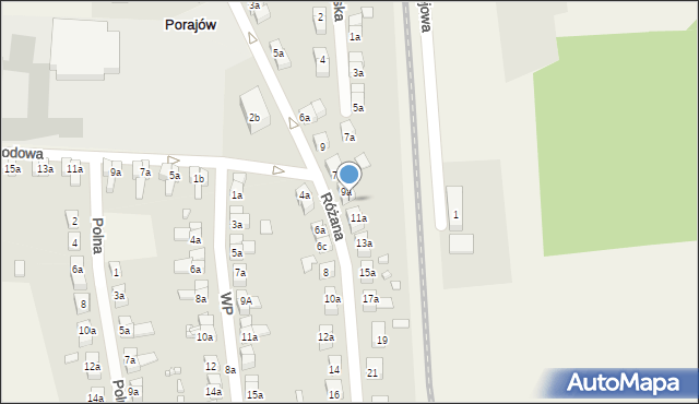 Porajów, Różana, 9b, mapa Porajów