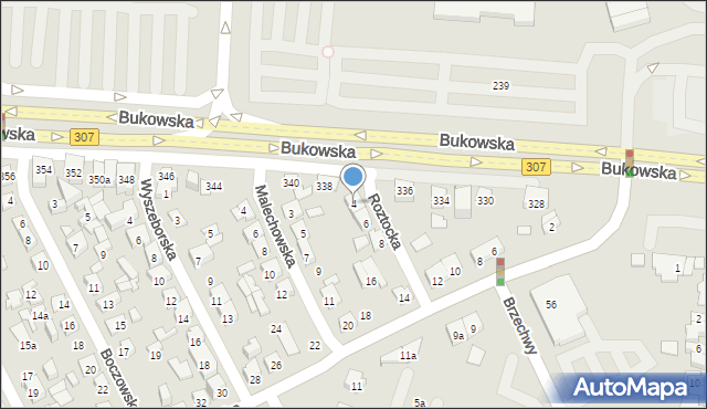 Poznań, Roztocka, 4, mapa Poznania