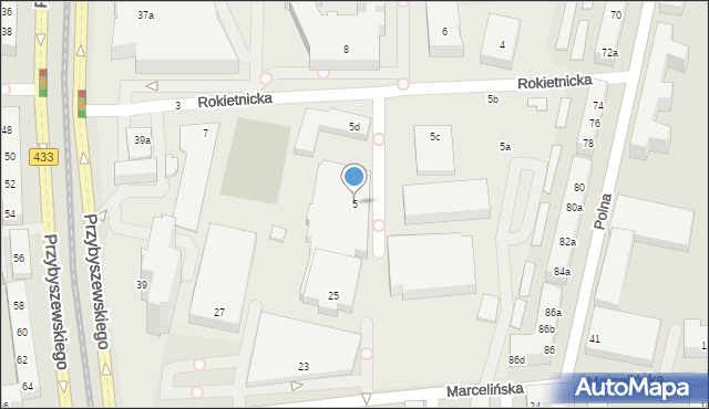 Poznań, Rokietnicka, 5, mapa Poznania