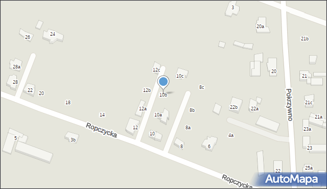 Poznań, Ropczycka, 10b, mapa Poznania