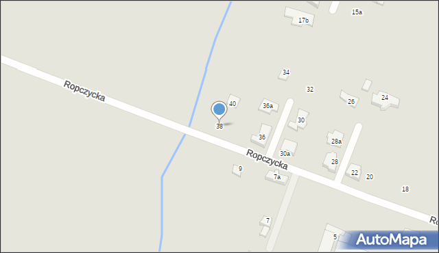 Poznań, Ropczycka, 38, mapa Poznania