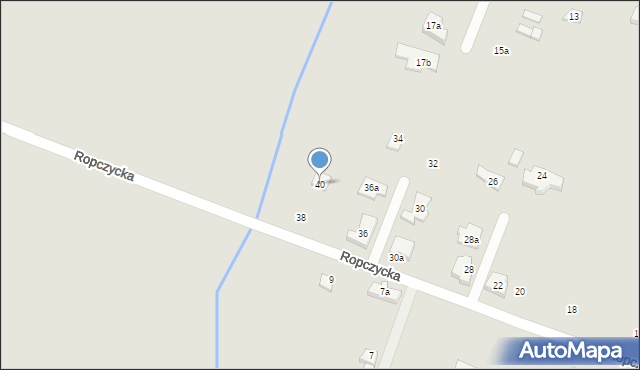 Poznań, Ropczycka, 40, mapa Poznania