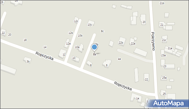 Poznań, Ropczycka, 8a, mapa Poznania