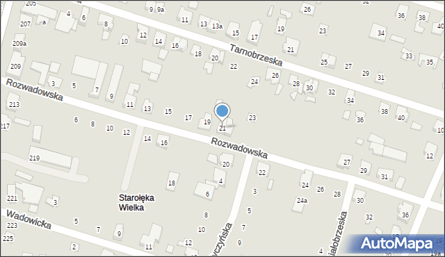 Poznań, Rozwadowska, 21, mapa Poznania