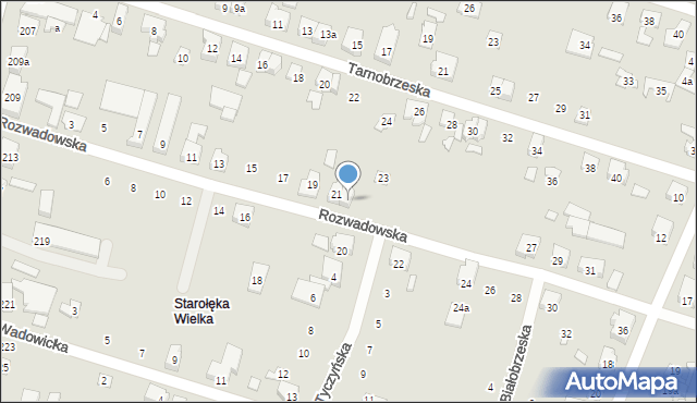 Poznań, Rozwadowska, 21a, mapa Poznania