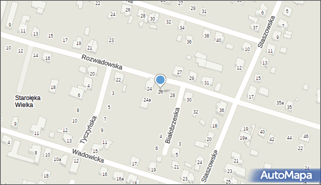 Poznań, Rozwadowska, 26, mapa Poznania