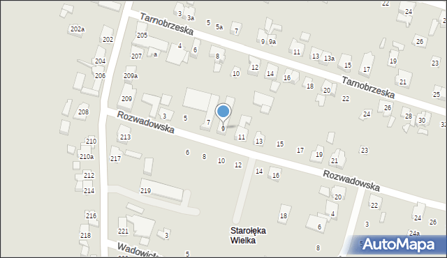 Poznań, Rozwadowska, 9, mapa Poznania