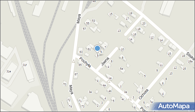 Poznań, Równa, 3, mapa Poznania